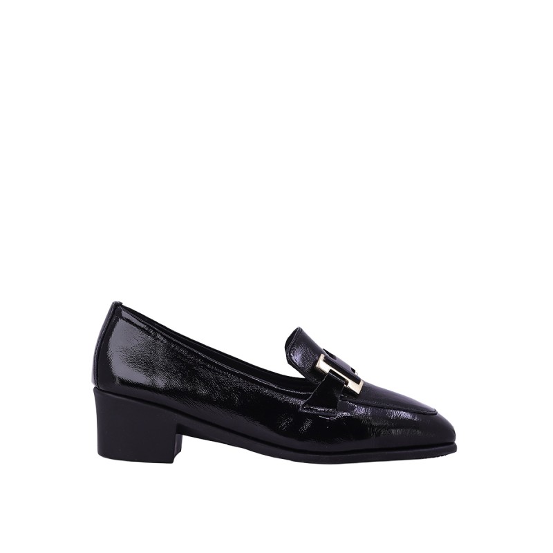 Kadın Hakiki Rugan Deri Metal Tokalı Loafer Siyah - Albini 26143249R Kadın Hakiki Rugan Deri Metal Tokalı Loafer Siyah - Albini 26143249R