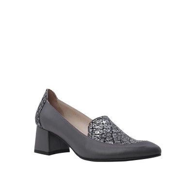 Kadın Hakiki Deri Taş Detaylı Topuklu Loafer Gri - Hobby FB26065B Kadın Hakiki Deri Taş Detaylı Topuklu Loafer Gri - Hobby FB26065B