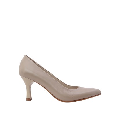 Kadın Hakiki Deri Klasik Sivri Burun Stiletto Vizon - Hobby FB26068D