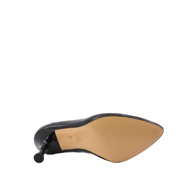 Kadın Rugan Sivri Burun Stiletto Siyah - Hobby FB26072R