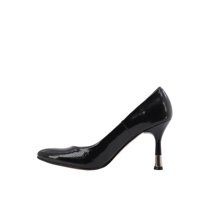 Kadın Rugan Sivri Burun Stiletto Siyah - Hobby FB26072R