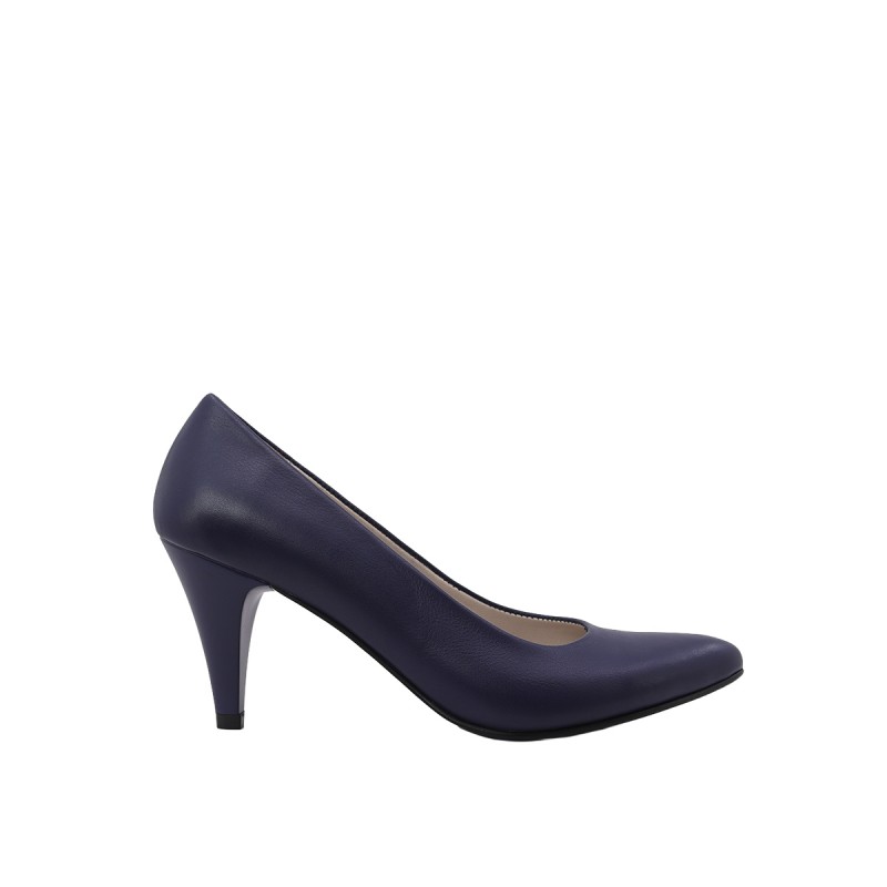 Kadın Hakiki Deri Sivri Burun Topuklu Stiletto Lacivert - Hobby FB26074D
