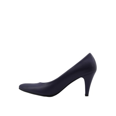 Kadın Hakiki Deri Sivri Burun Topuklu Stiletto Lacivert - Hobby FB26074D