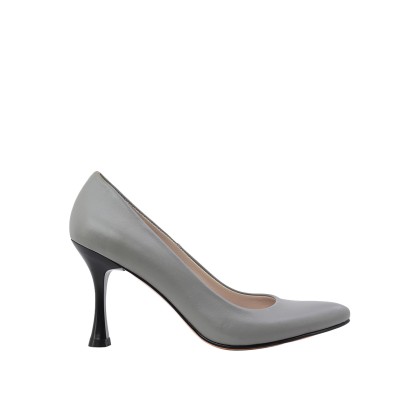 Kadın Hakiki Deri İnce Topuklu Stiletto Gri - Hobby FB26076D