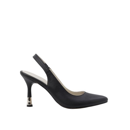 Kadın Hakiki Deri Arkası Açık Stiletto Siyah - Hobby FB26083D