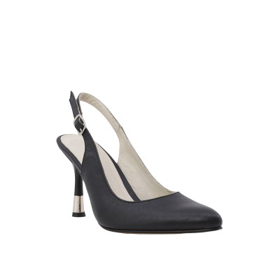 Kadın Hakiki Deri Bantlı Arkası Açık Stiletto Siyah - Hobby FB26084D