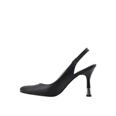 Kadın Hakiki Deri Bantlı Arkası Açık Stiletto Siyah - Hobby FB26084D