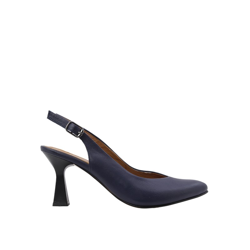 Kadın Hakiki Deri Arkası Açık Stiletto Lacivert - Hobby FB26085D