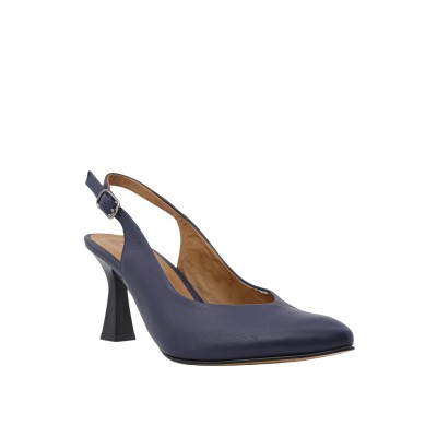 Kadın Hakiki Deri Arkası Açık Stiletto Lacivert - Hobby FB26085D