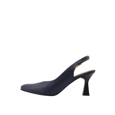 Kadın Hakiki Deri Arkası Açık Stiletto Lacivert - Hobby FB26085D