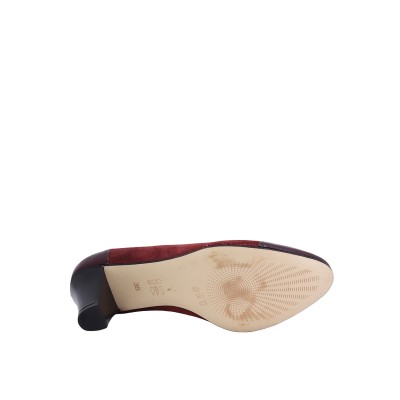 Kadın Hakiki Rugan Deri Klasik Topuklu Ayakkabı Bordo - Hobby 26940R