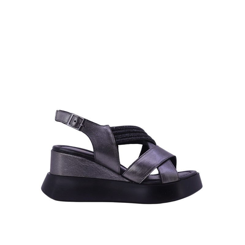 Kadın Hakiki Deri Çapraz Bantlı Sandalet Platin - Albini 26107901D Kadın Hakiki Deri Çapraz Bantlı Sandalet Platin - Albini 26107901D