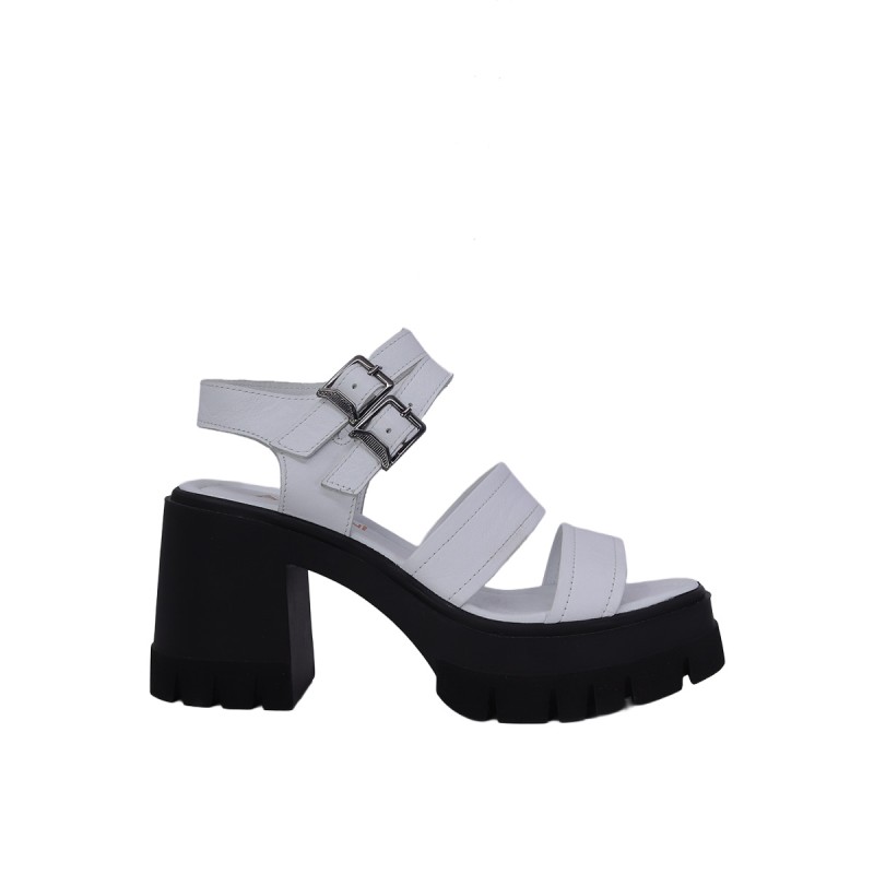 Kadın Hakiki Deri Çift Toka Platform Sandalet Beyaz - Albini 26Y10883 Kadın Hakiki Deri Çift Toka Platform Sandalet Beyaz - Albini 26Y10883