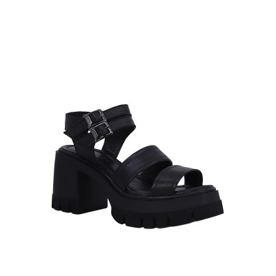 Kadın Hakiki Deri Çift Toka Platform Sandalet Siyah - Albini 26Y10883 Kadın Hakiki Deri Çift Toka Platform Sandalet Siyah - Albini 26Y10883