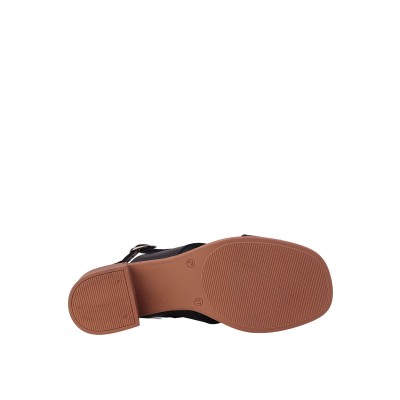 Kadın Hakiki Deri Çapraz Bantlı Topuklu Sandalet Siyah - Damla X 27200D Kadın Hakiki Deri Çapraz Bantlı Topuklu Sandalet Siyah - Damla X 27200D