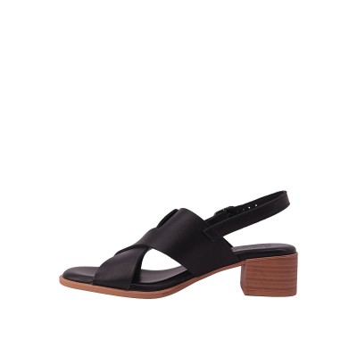 Kadın Hakiki Deri Çapraz Bantlı Topuklu Sandalet Siyah - Damla X 27200D Kadın Hakiki Deri Çapraz Bantlı Topuklu Sandalet Siyah - Damla X 27200D