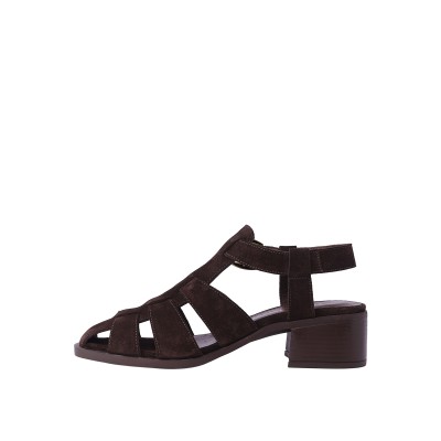 Kadın Hakiki Süet Deri Balıkçı Kesim Topuklu Sandalet Kahve - Hobby 2614251S Kadın Hakiki Süet Deri Balıkçı Kesim Topuklu Sandalet Kahve - Hobby 2614251S