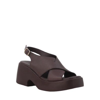 Kadın Hakiki Deri Bantlı Platform Sandalet Kahve - Natursoft 26880015D Kadın Hakiki Deri Bantlı Platform Sandalet Kahve - Natursoft 26880015D