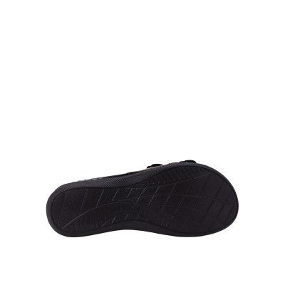 Kadın Hakiki Deri Çift Tokalı Dolgu Topuk Terlik Siyah - Hobby 2640051