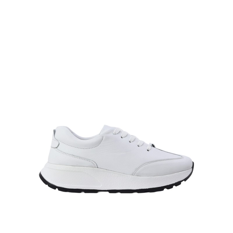 Kadın Hakiki Deri Bağcıklı Kalın Tabanlı Sneaker Beyaz - Albini 26500609 Kadın Hakiki Deri Bağcıklı Kalın Tabanlı Sneaker Beyaz - Albini 26500609