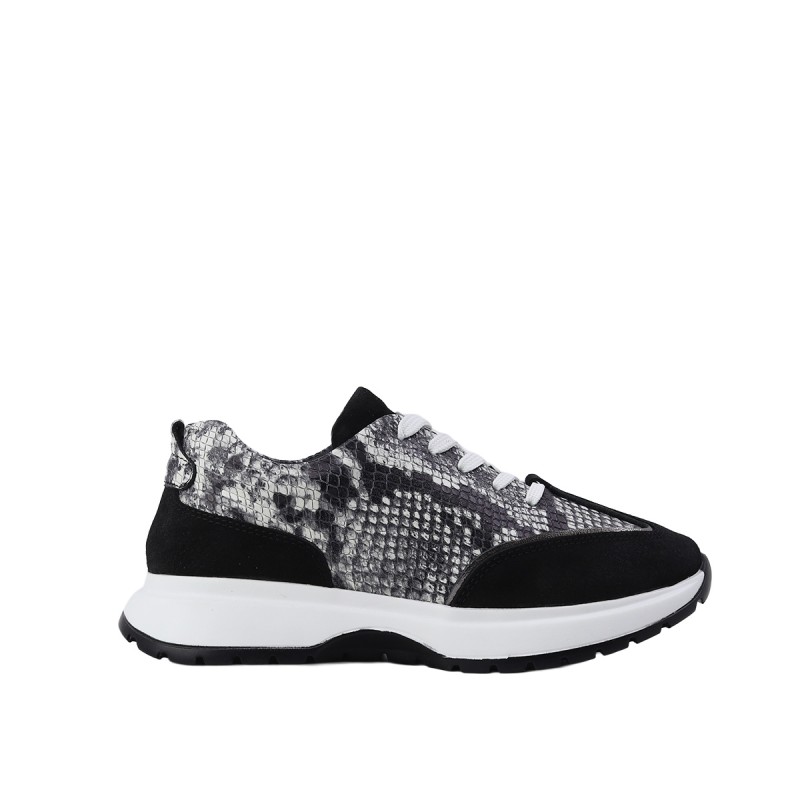 Kadın Baskılı Hakiki Deri Yılan Desenli Sneaker Siyah - Albini 26501001Y Kadın Baskılı Hakiki Deri Yılan Desenli Sneaker Siyah - Albini 26501001Y