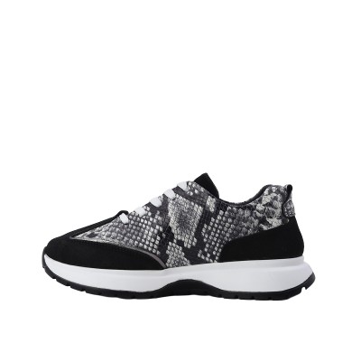 Kadın Baskılı Hakiki Deri Yılan Desenli Sneaker Siyah - Albini 26501001Y Kadın Baskılı Hakiki Deri Yılan Desenli Sneaker Siyah - Albini 26501001Y
