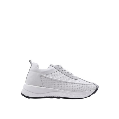 Kadın Hakiki Deri File Detaylı Sneaker Beyaz - Albini 26502051