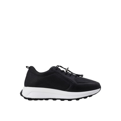 Kadın Hakiki Deri Delikli Detaylı Günlük Sneaker Siyah - Albini 26802341