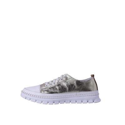 Kadın Hakiki Deri Metalik Kalın Tabanlı Sneaker Altın - Hobby 261125G Kadın Hakiki Deri Metalik Kalın Tabanlı Sneaker Altın - Hobby 261125G