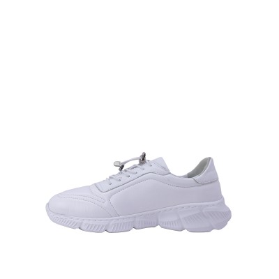 Kadın Hakiki Deri Bağcıklı Kalın Tabanlı Sneaker Beyaz - Hobby 262314 Kadın Hakiki Deri Bağcıklı Kalın Tabanlı Sneaker Beyaz - Hobby 262314