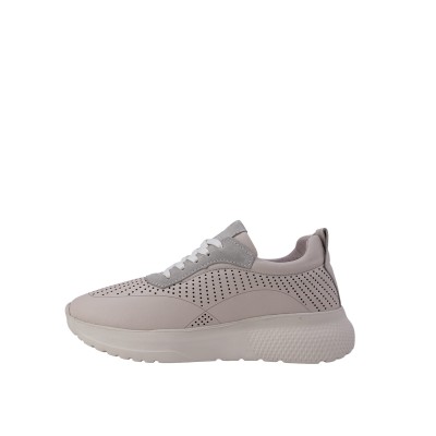Kadın Hakiki Deri Delikli Yüksek Tabanlı Sneaker Bej - Hobby 2650052