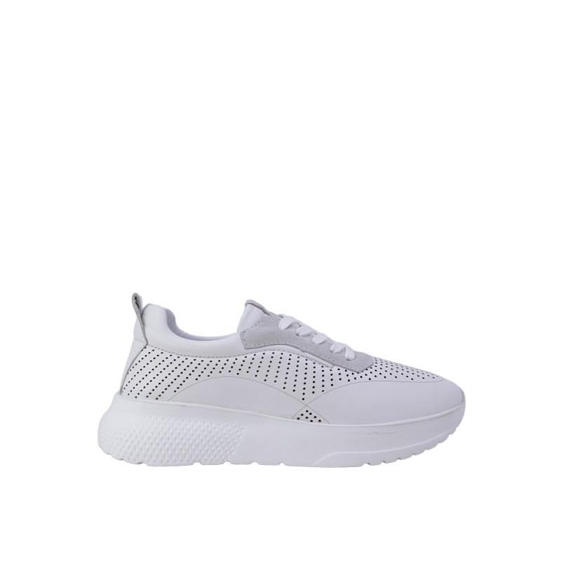 Kadın Hakiki Deri Delikli Yüksek Tabanlı Sneaker Beyaz - Hobby 2650052 Kadın Hakiki Deri Delikli Yüksek Tabanlı Sneaker Beyaz - Hobby 2650052