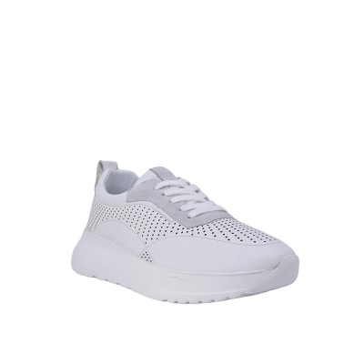 Kadın Hakiki Deri Delikli Yüksek Tabanlı Sneaker Beyaz - Hobby 2650052 Kadın Hakiki Deri Delikli Yüksek Tabanlı Sneaker Beyaz - Hobby 2650052