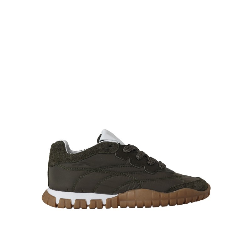 Kadın Hakiki Süet Deri Paraşüt Kumaş Detaylı Sneaker Yeşil - Hobby MB26301
