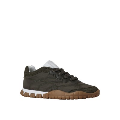 Kadın Hakiki Süet Deri Paraşüt Kumaş Detaylı Sneaker Yeşil - Hobby MB26301