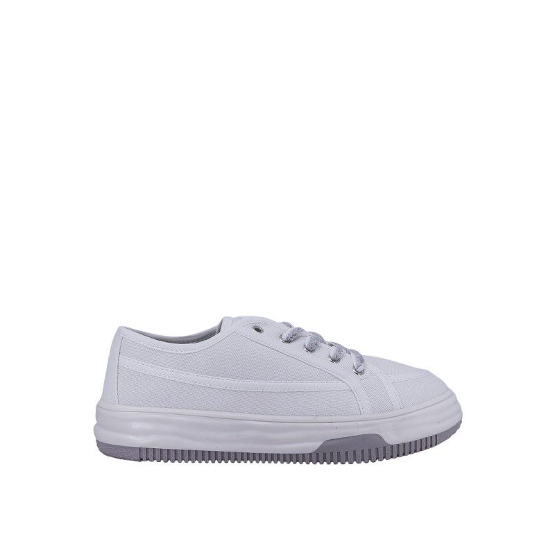 Kadın Keten Bağcıklı Günlük Sneaker Beyaz - Hobby NBN6102 Kadın Keten Bağcıklı Günlük Sneaker Beyaz - Hobby NBN6102