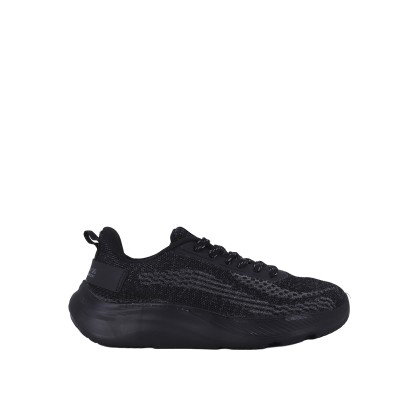 Kadın Tekstil Likra Örgü Bağcıklı Sneaker Siyah - Naturflex Pandora